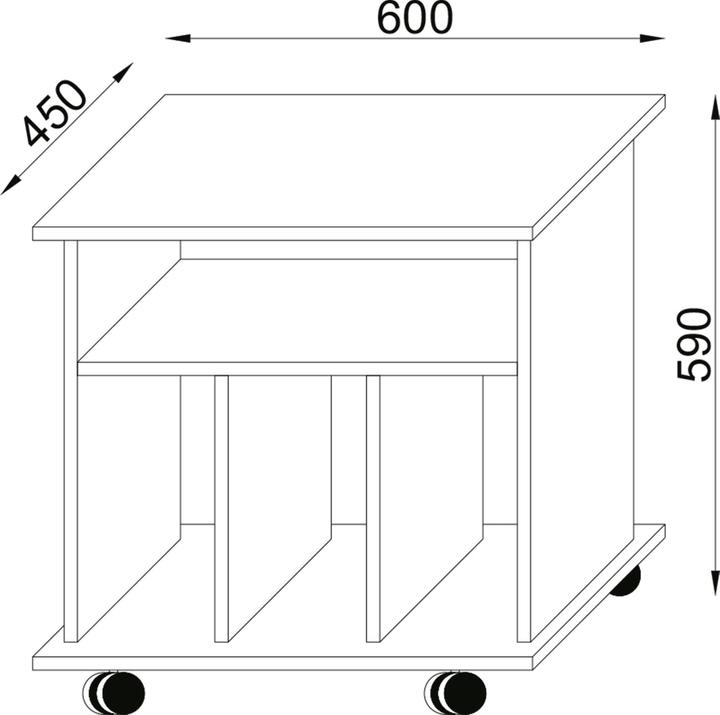 Produktbild VCM Holz Schallplatten Beistelltisch Retal (60 x 45 x 59 cm)