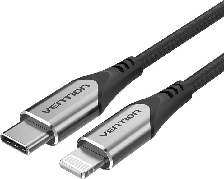 Actual product image Vention USB 2.0 to Lightning Cable TACHH 2m Grey (2 m, USB 3.2 Gen 1)