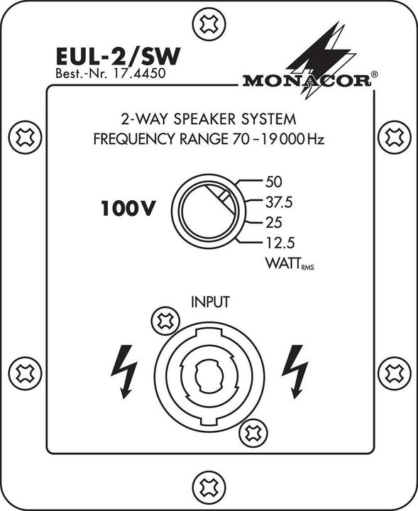 Actual product image Monacor ELA loudspeaker EUL-2/SW 5 (Passive, 1x 50 W)