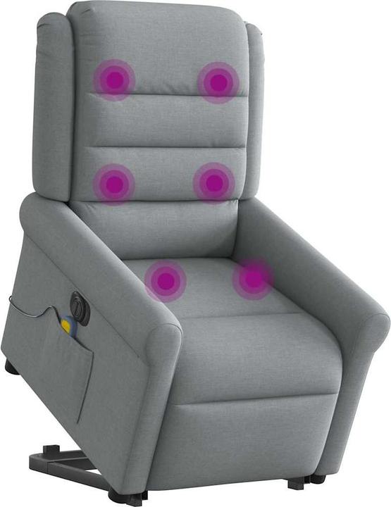 Actual product image VidaXL Electric massage chair with stand-up aid Light grey fabric