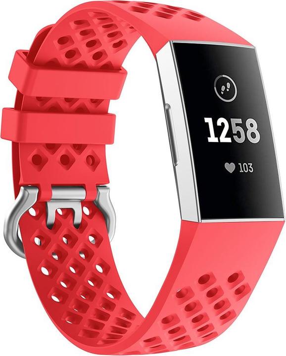 Cover-Discount Fitbit Charge - braccialetto sportivo in silicone perforato rosso (Silicone)