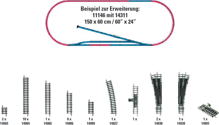 MiniTrix N Gleis-Ergänzungs-Set H1 (Spur N)