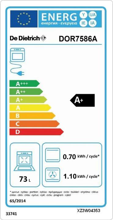 Energy Label De Dietrich DOR 7586 A