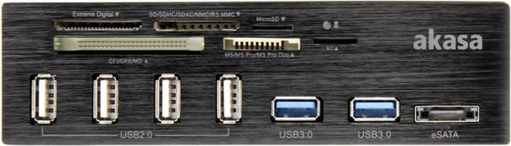 Image du produit Akasa AK-HC-05U3BK Lecteur de cartes interne à 6 ports USB 3.0 - noir (SATA, USB 2.0)