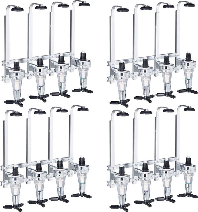 Produktbild Relaxdays 4er Set Flaschenhalter und Dosierer zur Wandmontage (Barlöffel + Cocktailrührer)