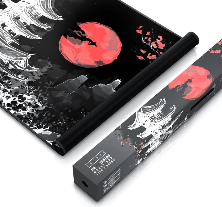 Immagine prodotto Titanwolf Gaming Mauspad, XXXL Speed Mausmatte 1200 x 600 mm, Geschwindigkeit & Präzision, Japan Ink Black (XXL)