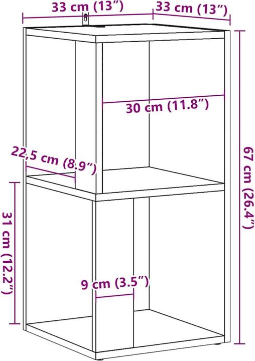 Produktbild VidaXL Eckregal (33 x 33 x 67 cm)