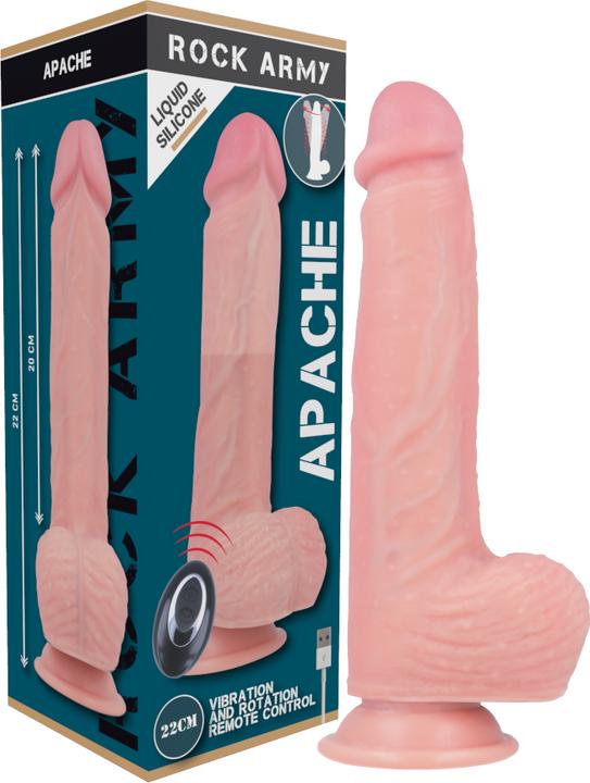 Actual product image Rock Army Rockarmy Liquid Silicone Vibrador Control Remoto Premium Apache 20.5 cm