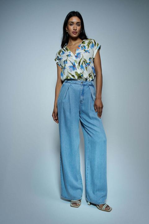 Actual product image Salsa Jeans Kurzarmbluse Basic Shirt With Shoulder Ruffles (XS)