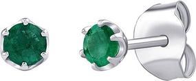 Immagine prodotto Silvego Orecchini in argento con smeraldo naturale da 4 mm JJJ1032EER