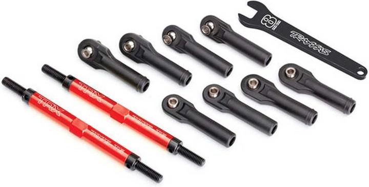 Produktbild Traxxas Vorspur-Stangen E-Revo VXL Alu rot eloxiert mit Kugelpfannen