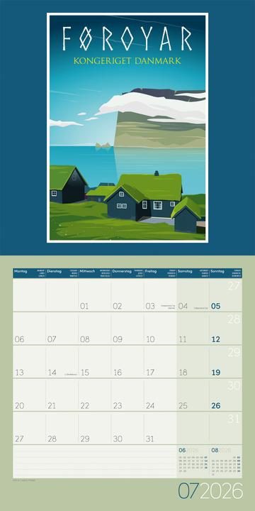 Image du produit Vintage Voyage - Reiseposter - Kalender 2026 - 30x30 (30 x 30 cm, Couverture rigide, Allemand, Français, Anglais)