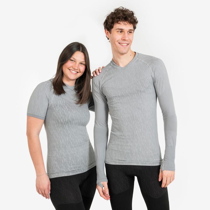Produktbild Kipsta Funktionsshirt Fussball kurzarm Keepdry 500 Wärmekomfort Damen/Herren grau (L)