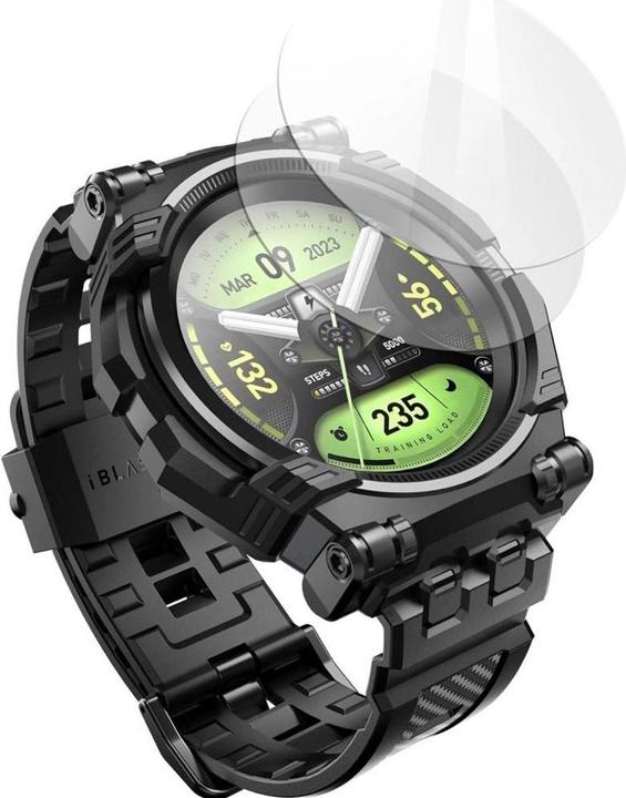 Actual product image i-Blason IBLSN ArmorBox Supcase Set Case, Strap and Glass for Samsung Galaxy Watch 6 Classic (47 mm) - Black