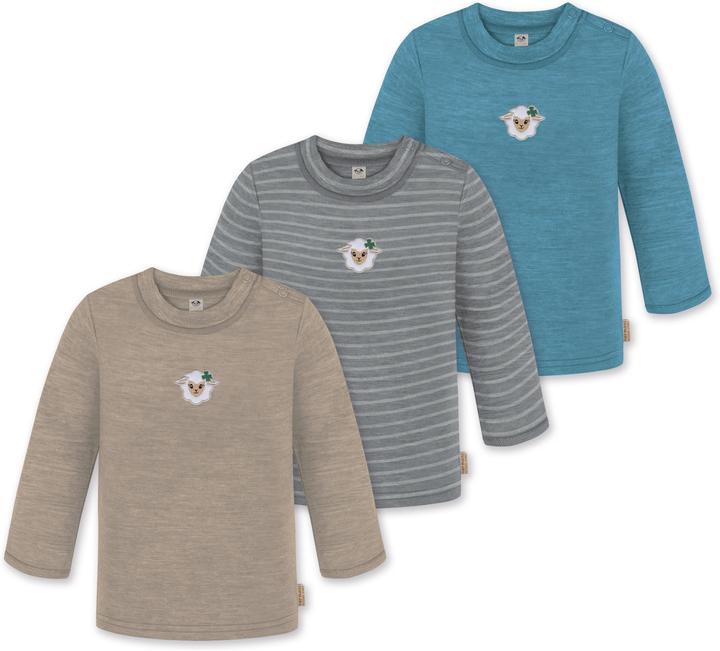 Actual product image Normani 3-pack baby merino longsleeve "Taupo" - 9475 (80)