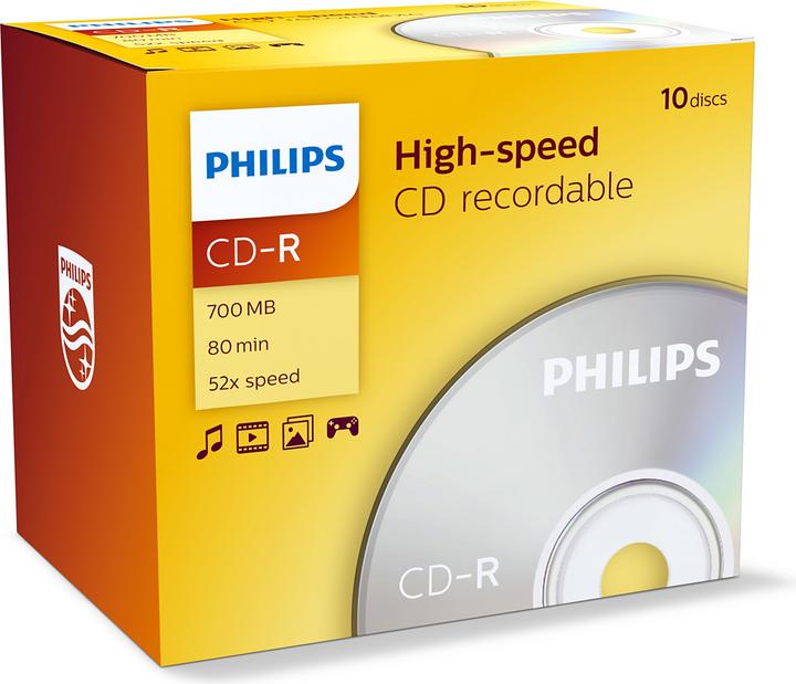 Produktbild Philips 1x10 CD-R 80Min 700MB 52x JC (10 x)