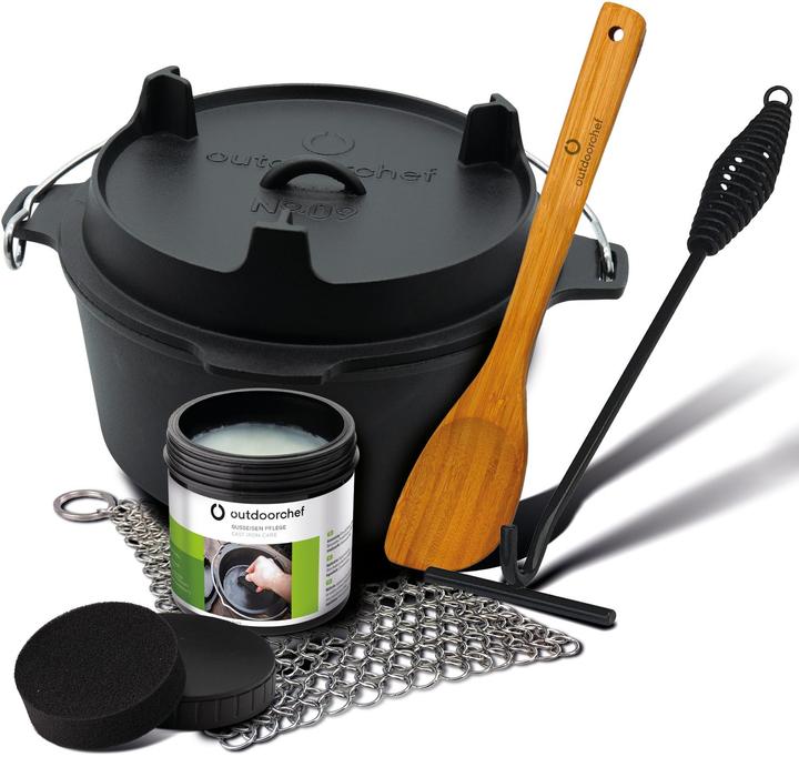 Outdoorchef Forno olandese 09 - 8,5 litri - incluso set di avviamento con cura della ghisa, detergente per