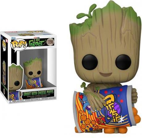 Actual product image Funko POP Marvel I am Groot - Groot with Cheese Puffs