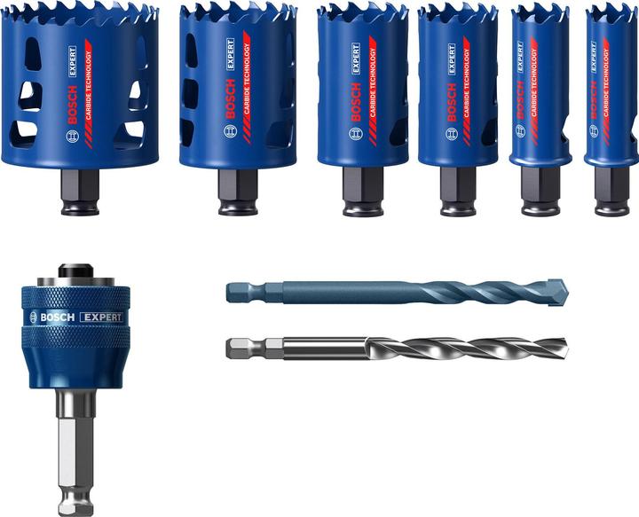 Immagine prodotto Bosch Professional Zubehör Set di seghe a tazza EXPERT Tough Material, 22/25/35/40/51/68 mm, 9 pezzi. (51 mm, 22 mm, 68 mm, 35 mm, 40 mm, 25 mm)