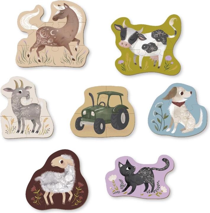 Actual product image Filibabba Set of 7 puzzles - Farm animals (7 pieces)
