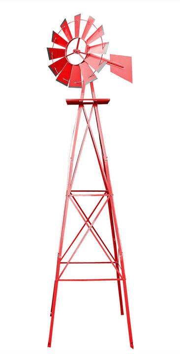 Image du produit Wiltec Moulin à vent rouge de 245 cm de haut Carillon de jardin