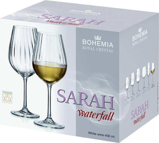 Actual product image Bohemia SARAH OPTIC 1SI80/400ML WINE 6 PCS (129000 cl, 6 Glasses, White wine glasses)
