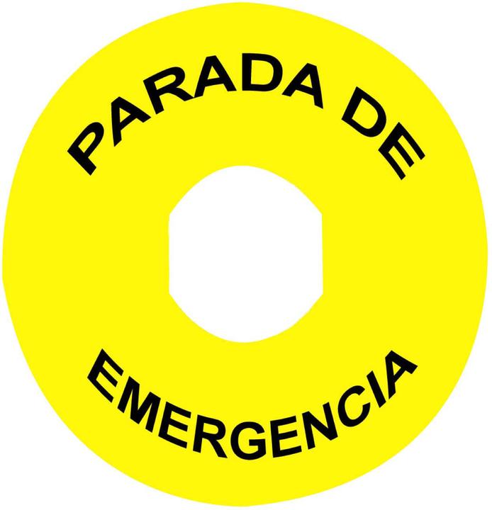 Image du produit Schneider Electric Panneau, rond Ř90, p. Arrêt d'urgence ZBY8430