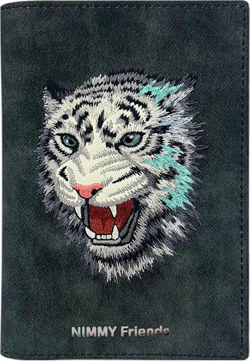 Nimmy Passport case wallet Raptor Tiger grey