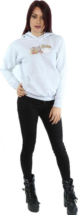 Actual product image The Flintstones Womens/Ladies Family Car Distressed Hoodie (XL)