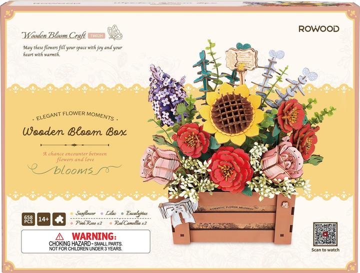 Actual product image Robotime Modellbausatz 'Wooden Bloom Box' (658 pieces)
