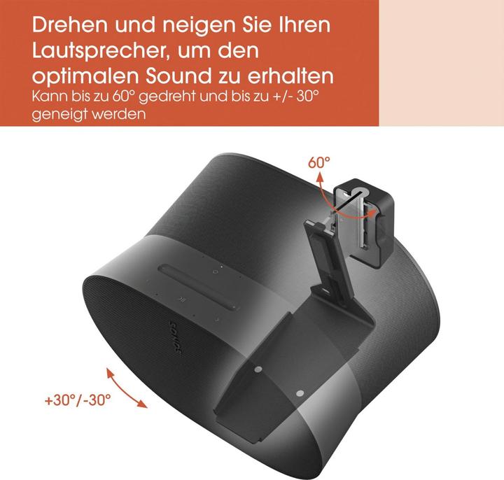 Actual product image Vogels SWM 4131 Sonos speaker muurbeugel voor Era 300 (zwart) (1 pcs., Wall installation, Tiltable, Rotatable)