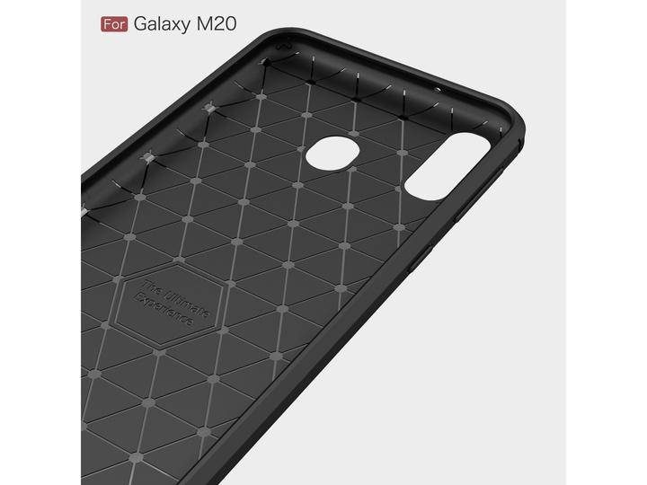 Actual product image Screenguard Samsung Galaxy M20 Cover Carbon Brushed Soft TPU (Samsung Galaxy M20)