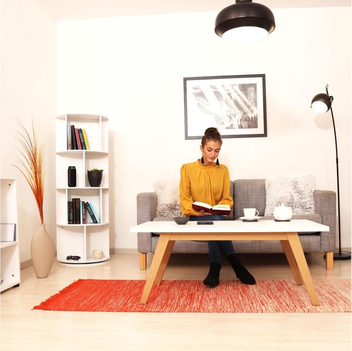 Actual product image Relaxdays Rotating Bookshelf with 12 Slots (50 x 50 x 138 cm)