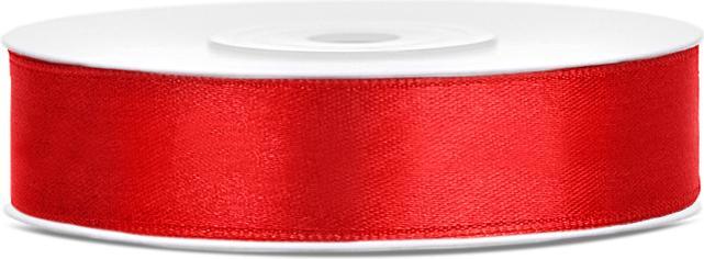 Partydeco Nastro di raso, rosso, 12mm/25m (1 pz. / 25 lm) (Nastro da regalo, 1 x)
