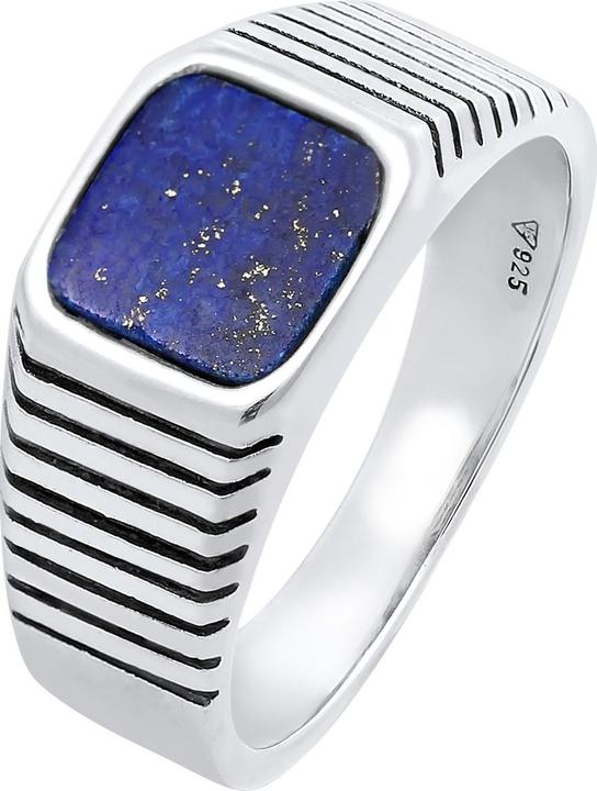 Kuzzoi Ring Herren Siegelring Sodalith Quadrat 925 Silber