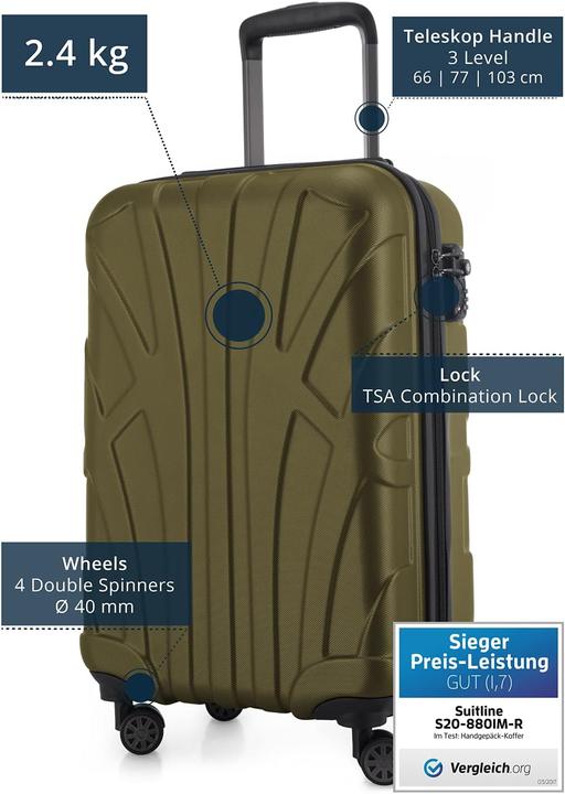 Produktbild Suitline Handgepäck Hartschalen-Koffer (34 l, Handgepäck (bis 50l))