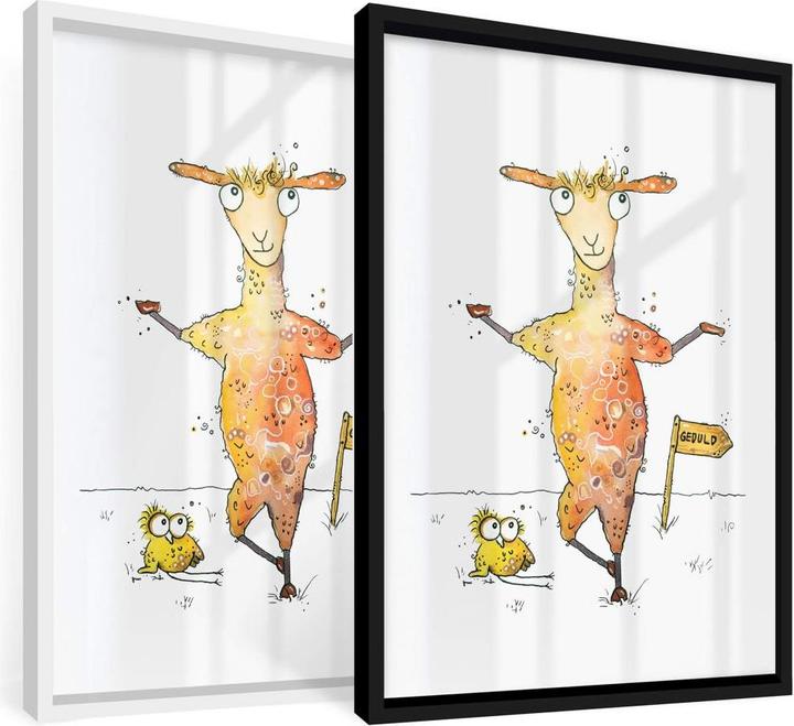 Actual product image Trenddeko Llama and bird (24 x 30 cm)