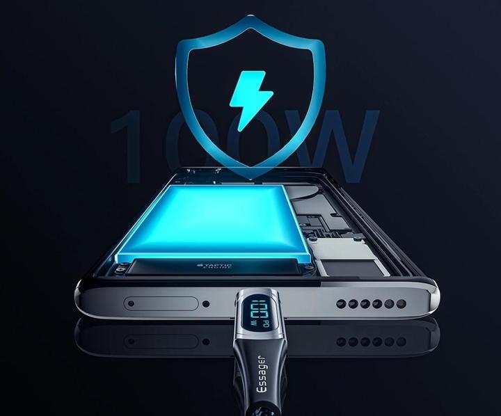 Actual product image Essager USB C — USB C (2 m, USB 3.2 Gen 1, 100 W)