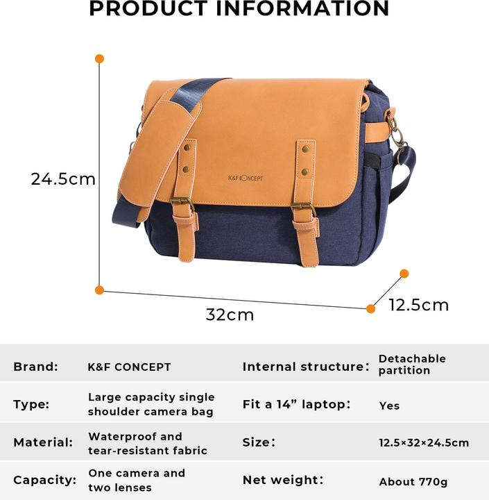 Actual product image K&F Concept Messenger Bag Shoulder bag 10 liters (KF-13.062V1) (Camera shoulder bag, 10 l)
