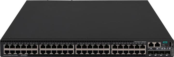 Image du produit HPE E FlexNetwork 5520 HI Switch 4 ports SFP+, 1 slot module d'extension, 1U, support MACsec, w/o (48 Ports)