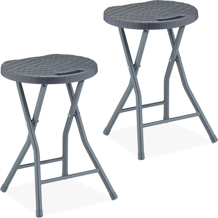 Relaxdays 2x tabourets pliants