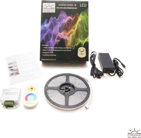 Image du produit Lumina Swiss Kit de bandes LED multicolores 10m Pure Outdoor+ Deluxe (1000 cm, Extérieur)