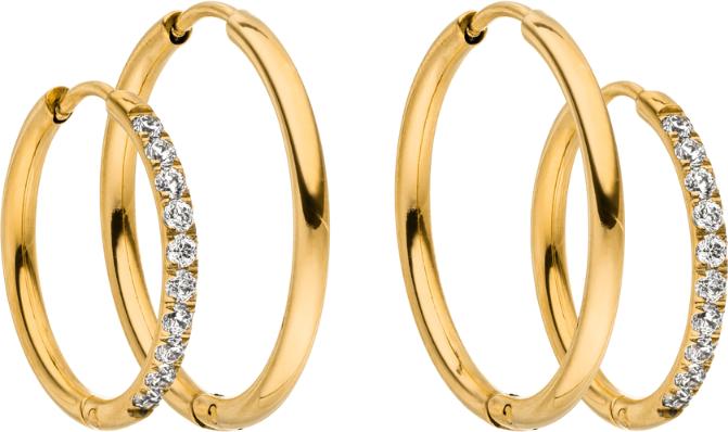 Purelei Lovely Glitter Ohrringe Set Gold (Edelstahl 18K vergoldet)