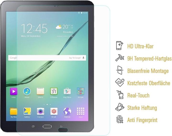 Produktbild Protectorking 4x echtes Tempered 9H Panzerhartglas 3D KLAR (4 Stück, Galaxy Tab S2 9.7)