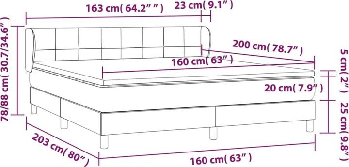 Produktbild VidaXL Nadja (160 x 200 cm, 160 x 200 cm)