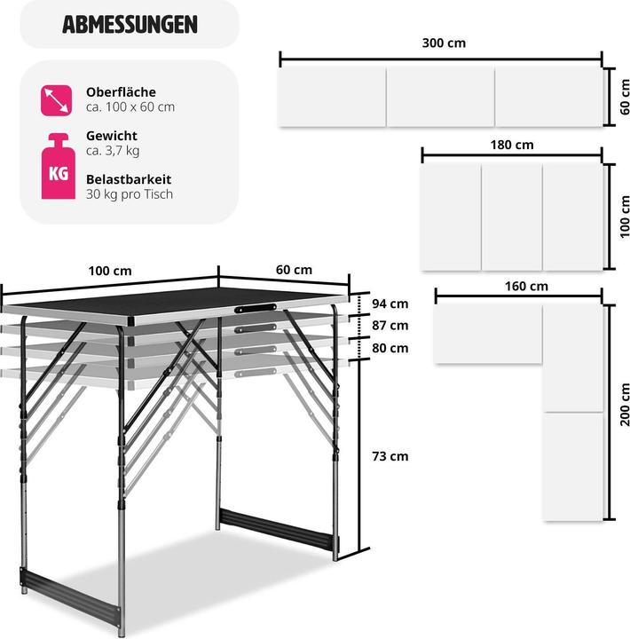 Produktbild tectake Tapeziertische (300 x 60 cm)