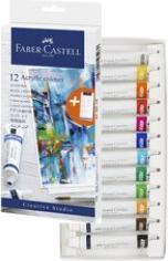 Immagine prodotto Faber-Castell Vernice acrilica in tubetto, scatola di cartone da 12 pezzi Colori altamente pigmentati, leggeri e (DAA326, 20 ml)
