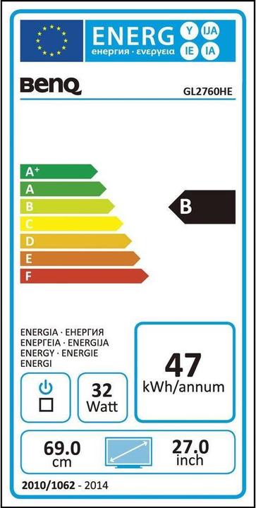 Energie-Label BenQ Gl2760he (1920 x 1080 Pixel, 27")