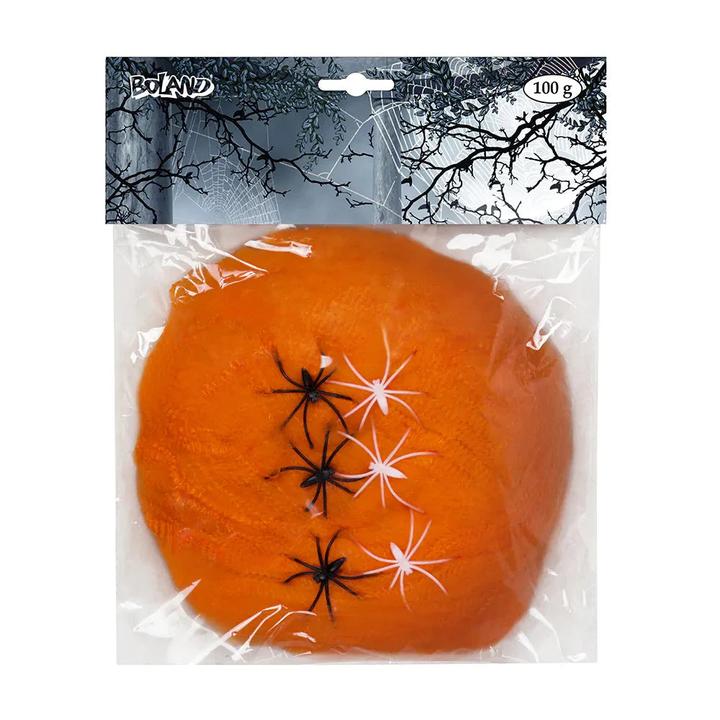 Actual product image Fasnacht Cobweb with spiders orange