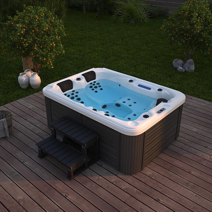 Produktbild Home Deluxe Outdoor Whirlpool GARDEN, 51 Massagedüsen, Beleuchtung, Treppe und Thermoabdeckung, 2 Personen